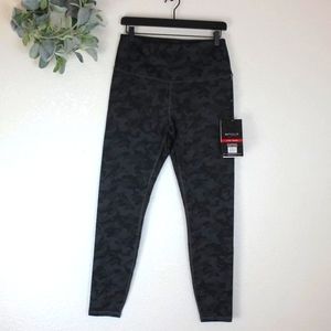 Spyder Lined Thick High Rise Dark Camo Workout Leggings